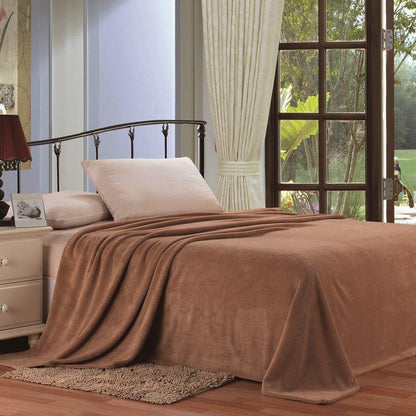 Lightweight and Soft Solid Blankets Mocha __label2:BOGO 30% OFF Bedding refund_fee:1200