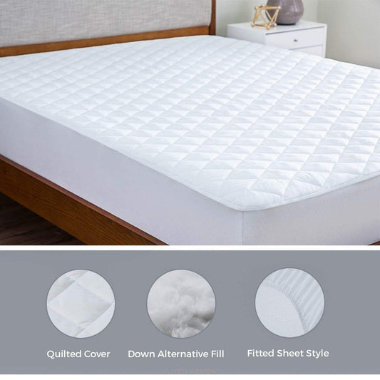 Lux Decor Collection Quilted Fitted Fully Cover Mattress Topper __label2:BOGO 30% OFF __stock:50 Bedding refund_fee:1200