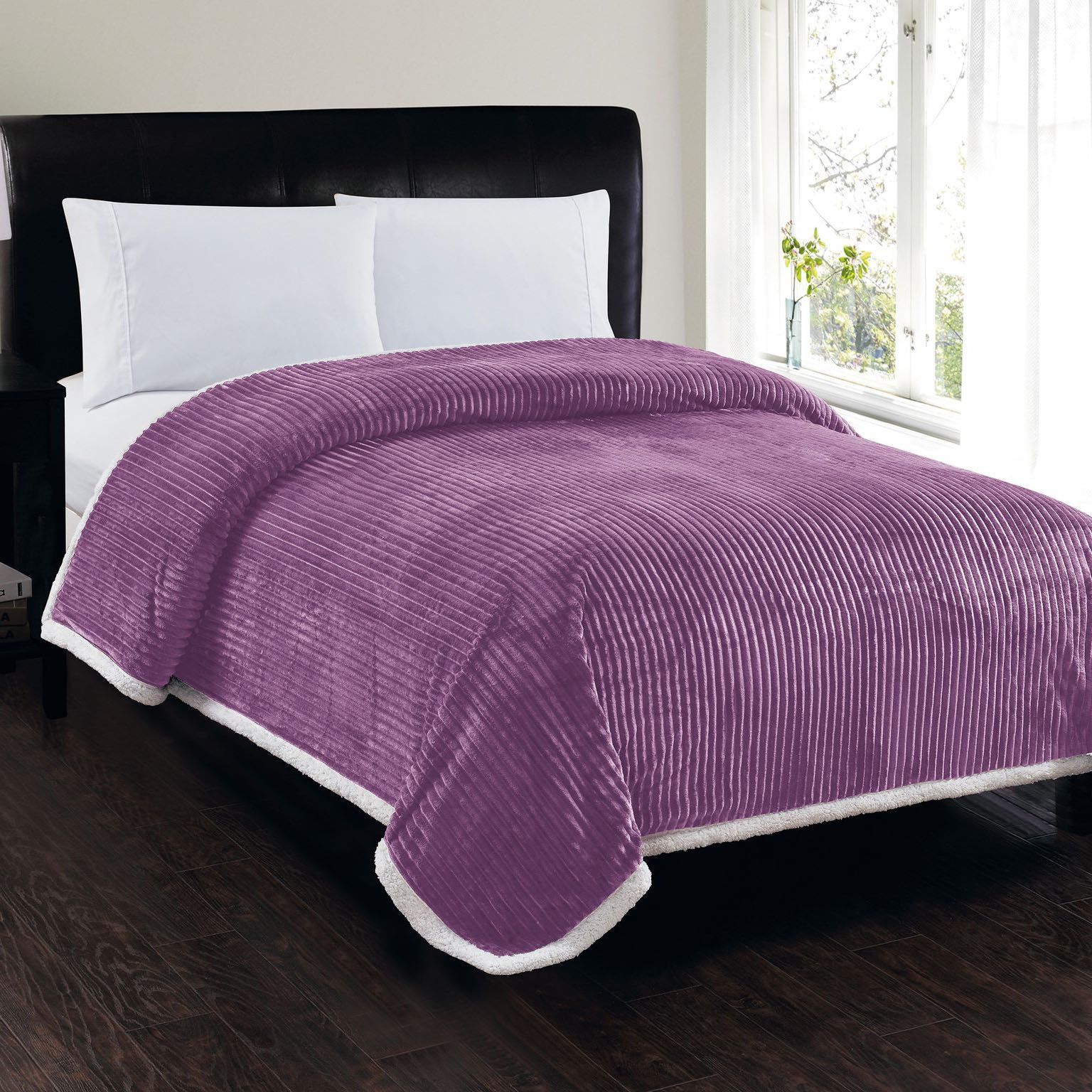 Luxurious Reversible Designer Sherpa Queen Lavender __label2:BOGO 30% OFF Bedding refund_fee:1200