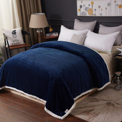 Luxurious Reversible Designer Sherpa Queen Navy __label2:BOGO 30% OFF Bedding refund_fee:1200