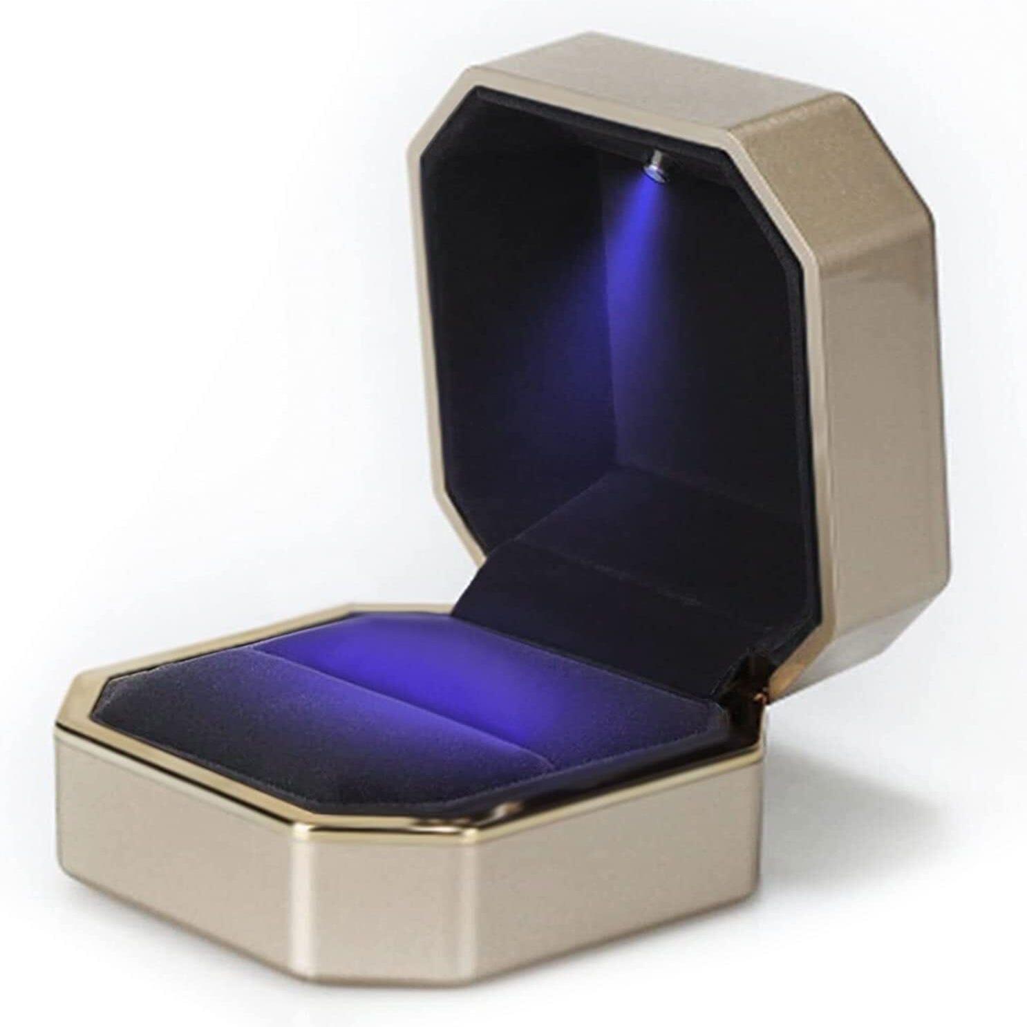 Luxury Ring Box with LED Light Gold __stock:200 Closet & Storage refund_fee:800