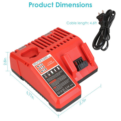 M12 M18 Rapid Fast Charger Fit for Milwaukee Battery __stock:50 Home Improvement Low stock refund_fee:1800 Warranty