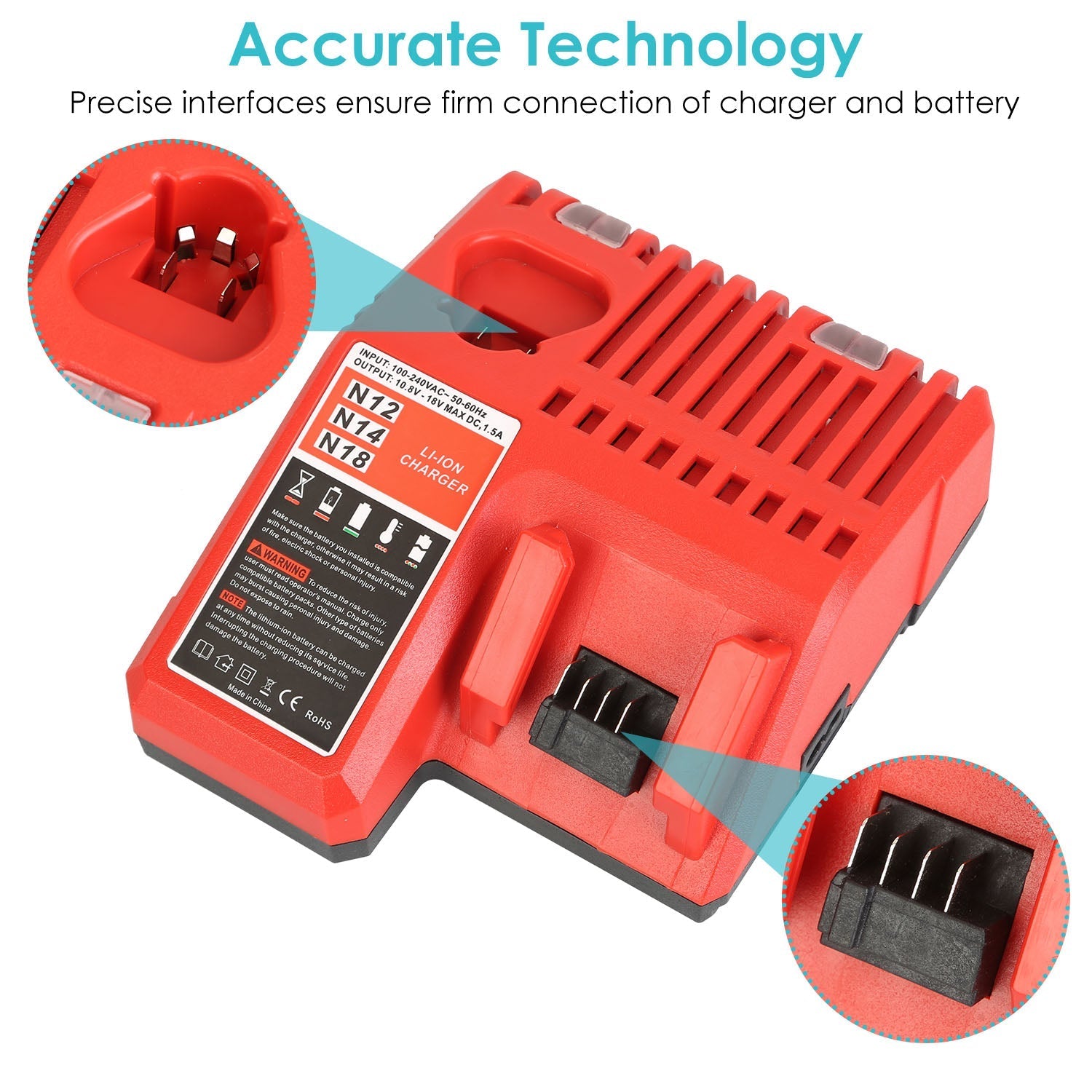 M12 M18 Rapid Fast Charger Fit for Milwaukee Battery __stock:50 Home Improvement Low stock refund_fee:1800 Warranty