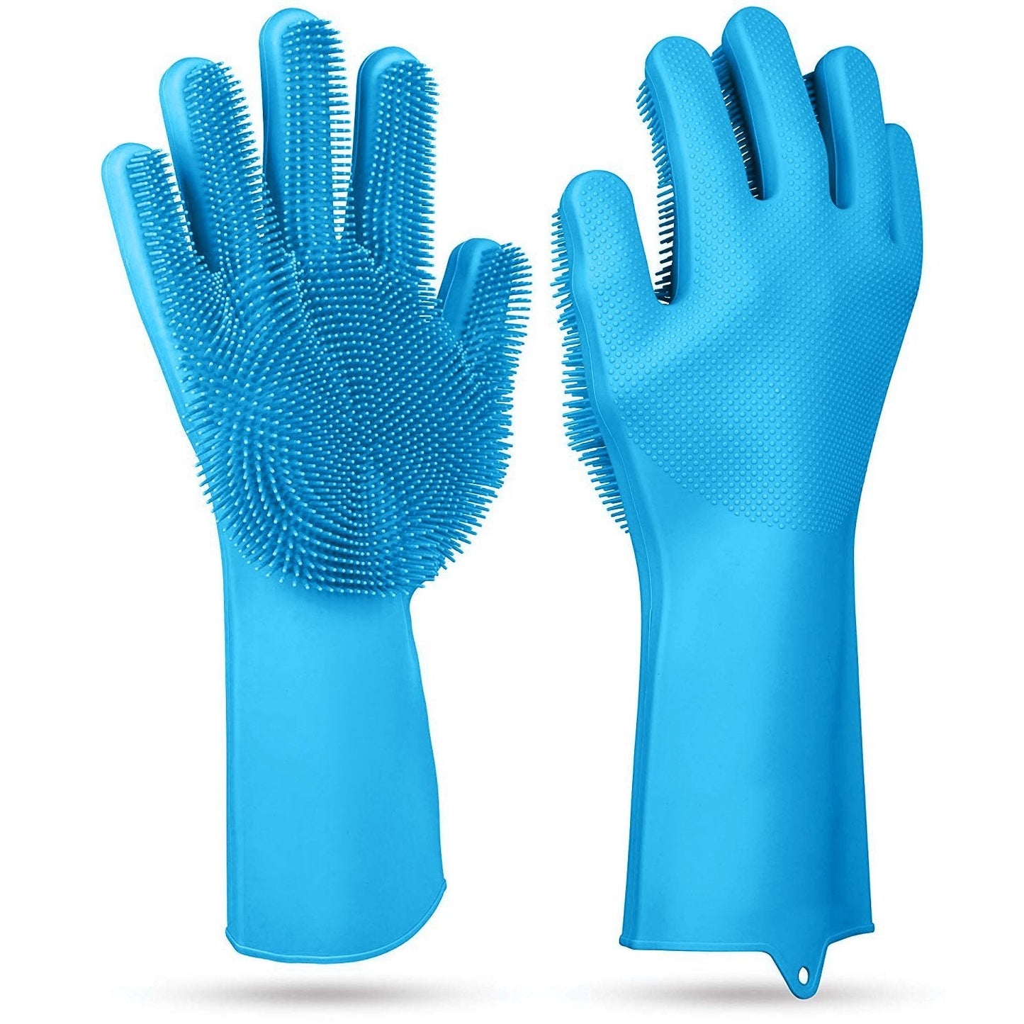 Magic Silicone Brush Dishwashing Gloves Blue __stock:100 Kitchen & Dining refund_fee:800