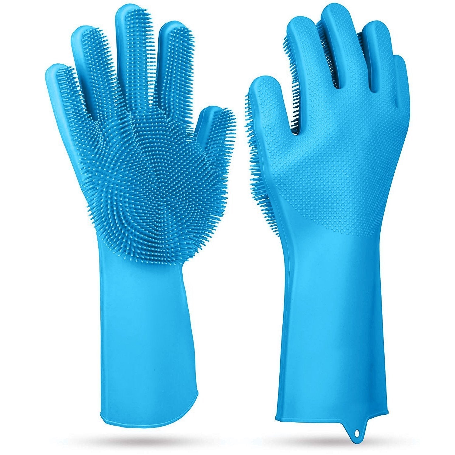 Magic Silicone Brush Dishwashing Gloves Blue __stock:100 Kitchen & Dining refund_fee:800