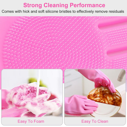 Magic Silicone Brush Dishwashing Gloves __stock:100 Kitchen & Dining refund_fee:800