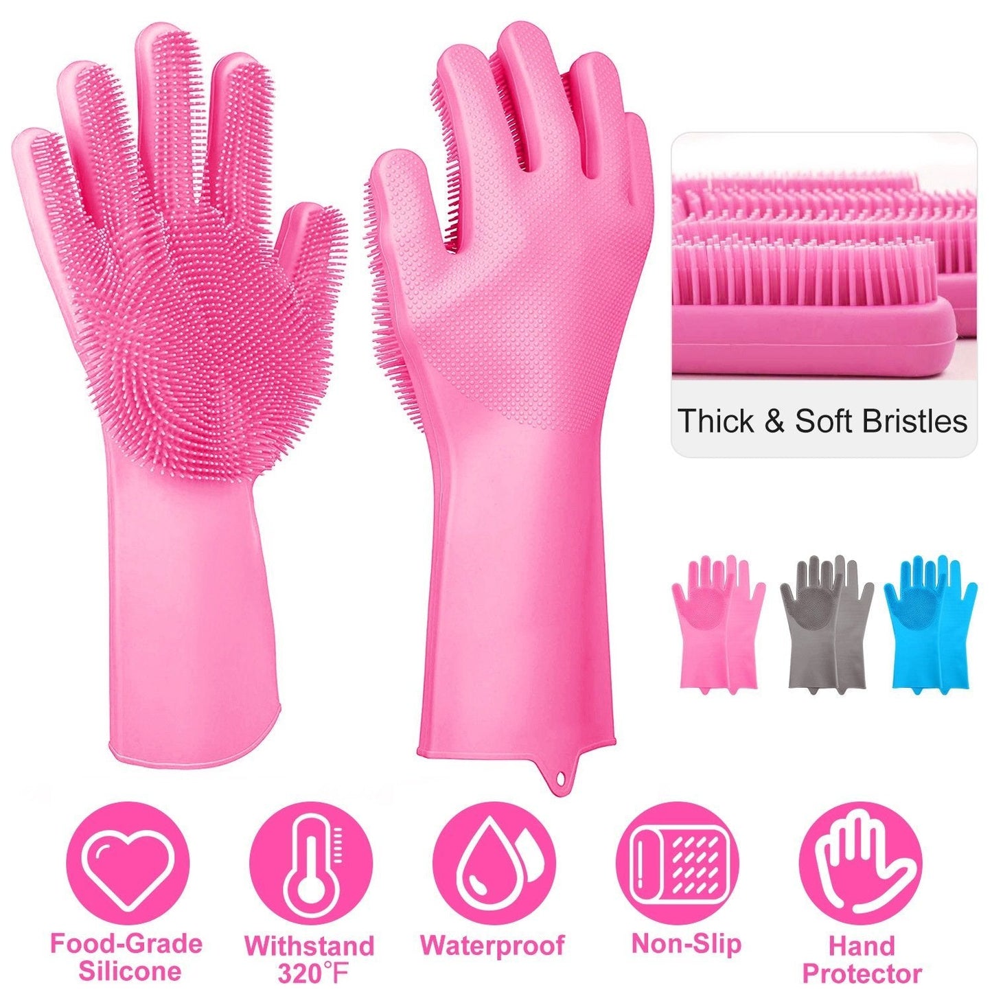 Magic Silicone Brush Dishwashing Gloves __stock:100 Kitchen & Dining refund_fee:800