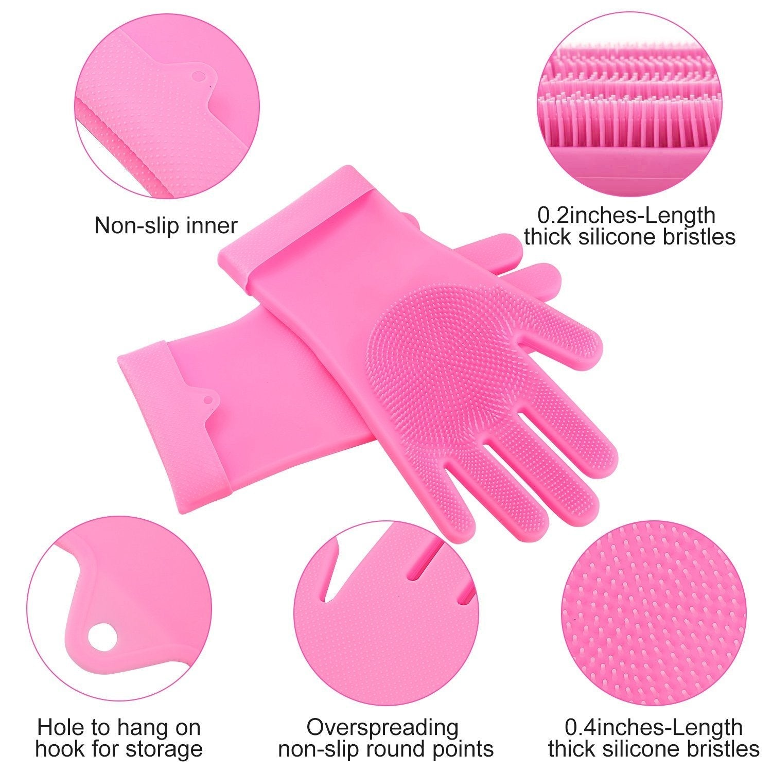 Magic Silicone Brush Dishwashing Gloves __stock:100 Kitchen & Dining refund_fee:800