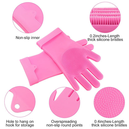 Magic Silicone Brush Dishwashing Gloves __stock:100 Kitchen & Dining refund_fee:800