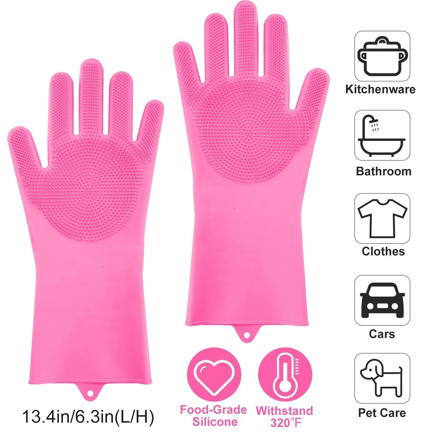 Magic Silicone Brush Dishwashing Gloves __stock:100 Kitchen & Dining refund_fee:800