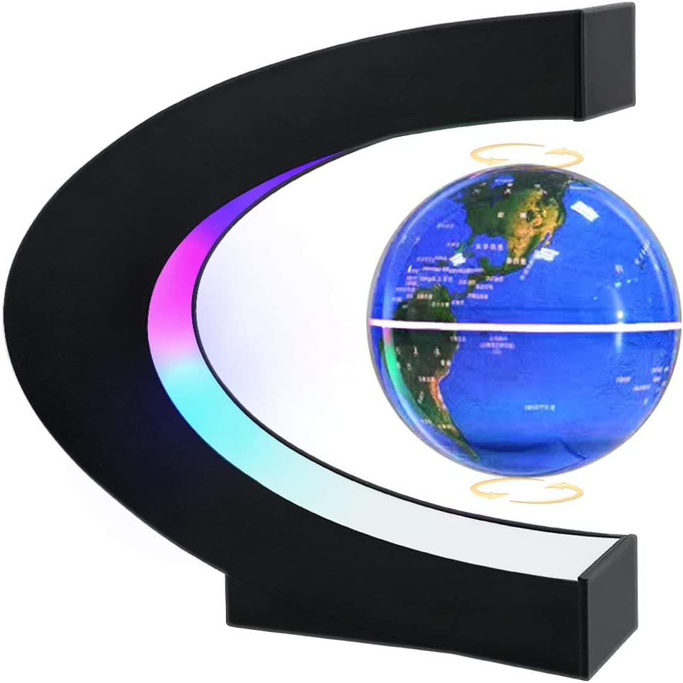 Magnetic Levitation Globe with LED Light Blue __stock:200 Furniture and Décor refund_fee:1200