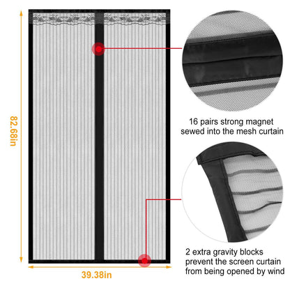 Magnetic Screen Door Hands-free Fly Mesh Door Curtain __stock:200 Pest Control refund_fee:1200