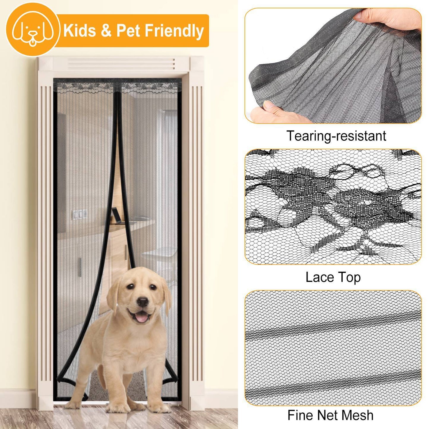 Magnetic Screen Door Hands-free Fly Mesh Door Curtain __stock:200 Pest Control refund_fee:1200