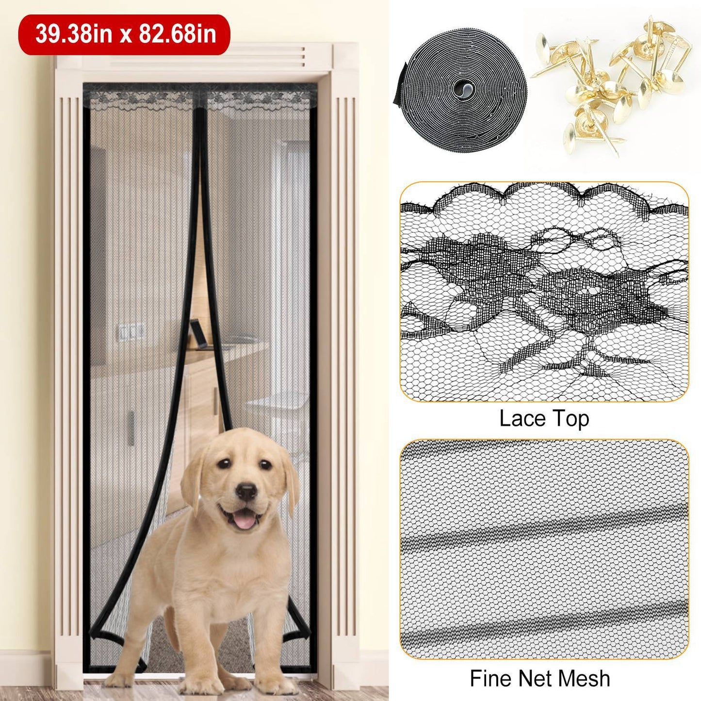 Magnetic Screen Door Hands-free Fly Mesh Door Curtain __stock:200 Pest Control refund_fee:1200