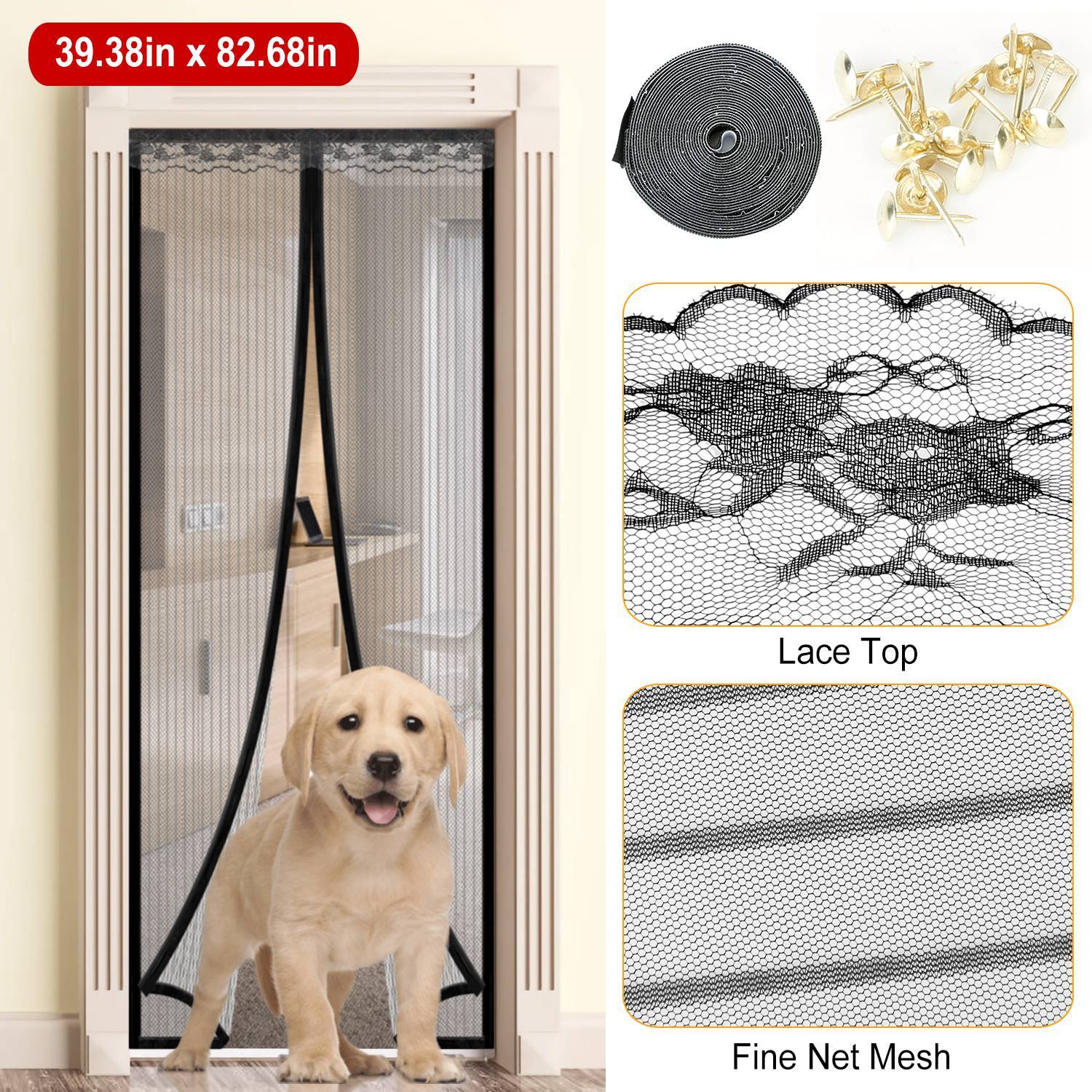 Magnetic Screen Door Hands-free Fly Mesh Door Curtain __stock:200 Pest Control refund_fee:1200