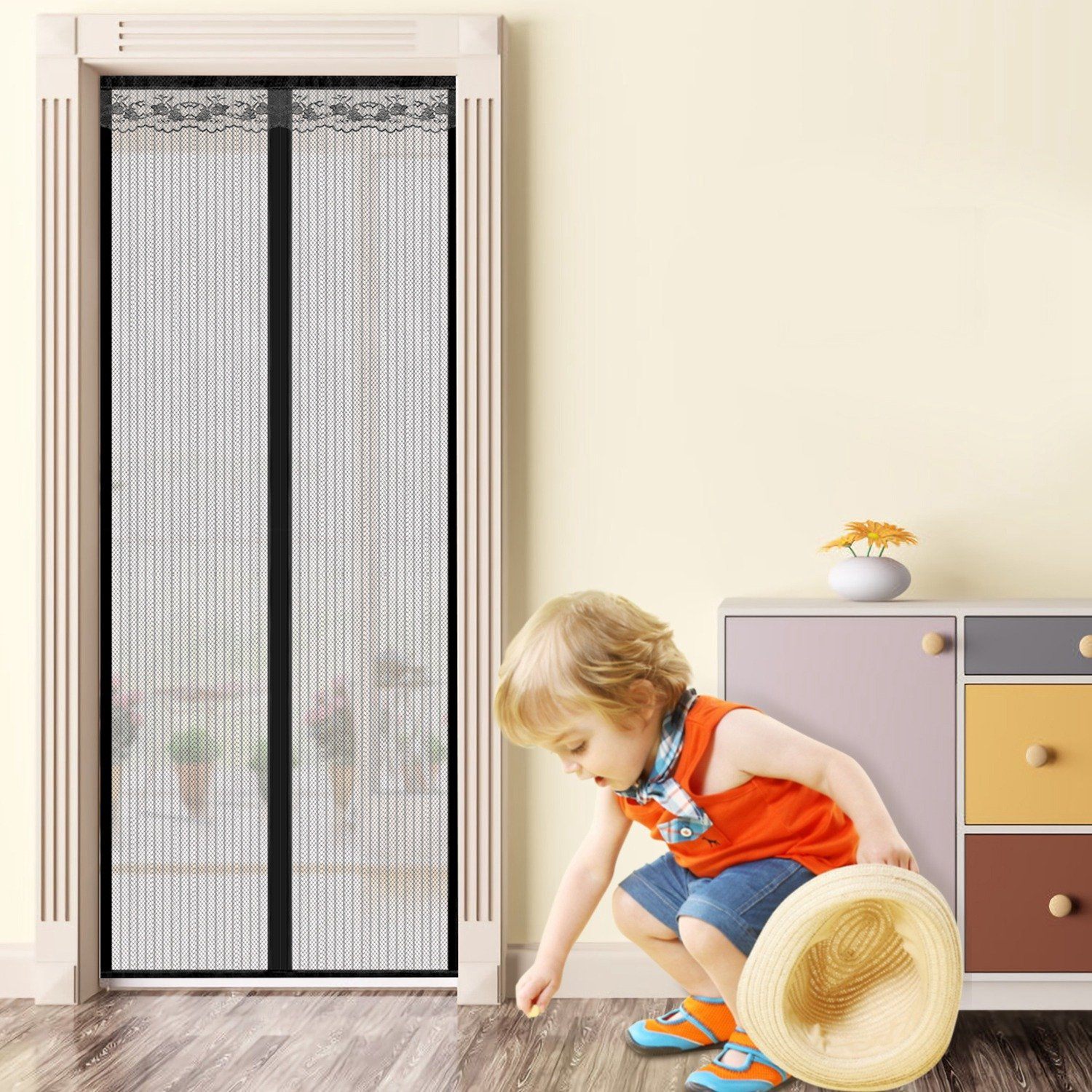 Magnetic Screen Door Hands-free Fly Mesh Door Curtain __stock:200 Pest Control refund_fee:1200