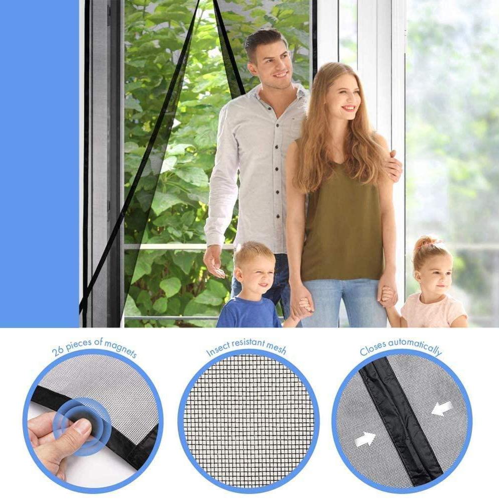 Magnetic Screen Door With Durable Fiberglass Mosquito Mesh Curtain __stock:250 Pest Control refund_fee:800