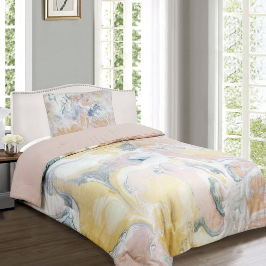 Marble Reversible Comforter Set Twin __label2:BOGO 30% OFF __stock:100 Bedding refund_fee:1800