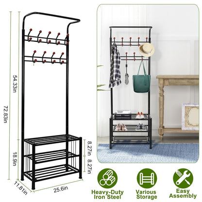 Metal Entryway Coat Shoe Rack Closet & Storage Low stock refund_fee:2200