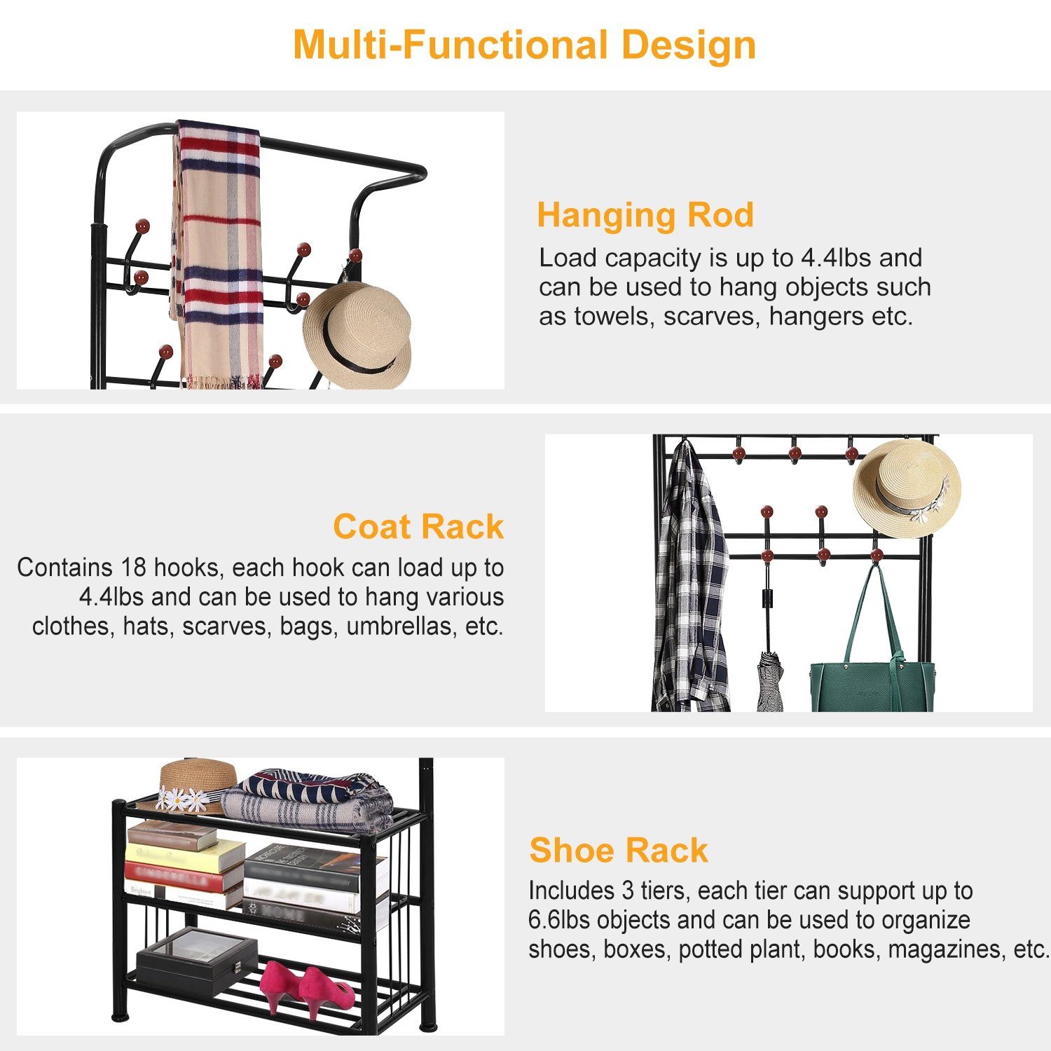 Metal Entryway Coat Shoe Rack Closet & Storage Low stock refund_fee:2200