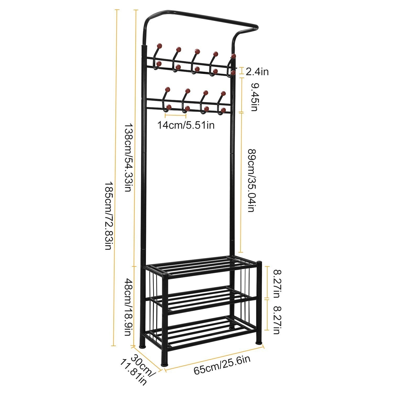 Metal Entryway Coat Shoe Rack Closet & Storage Low stock refund_fee:2200