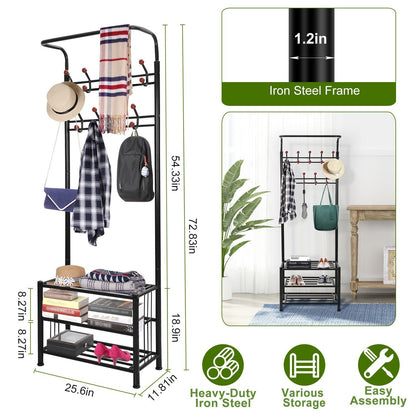 Metal Entryway Coat Shoe Rack Closet & Storage Low stock refund_fee:2200