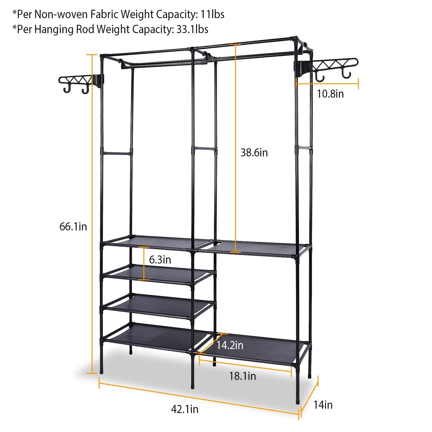 Metal Garment Rack Shoe Clothing Organizer Shelves __stock:100 Closet & Storage refund_fee:1200