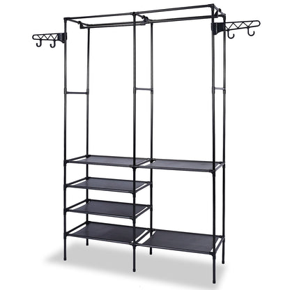 Metal Garment Rack Shoe Clothing Organizer Shelves __stock:100 Closet & Storage refund_fee:1200