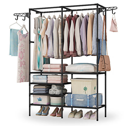 Metal Garment Rack Shoe Clothing Organizer Shelves __stock:100 Closet & Storage refund_fee:1200