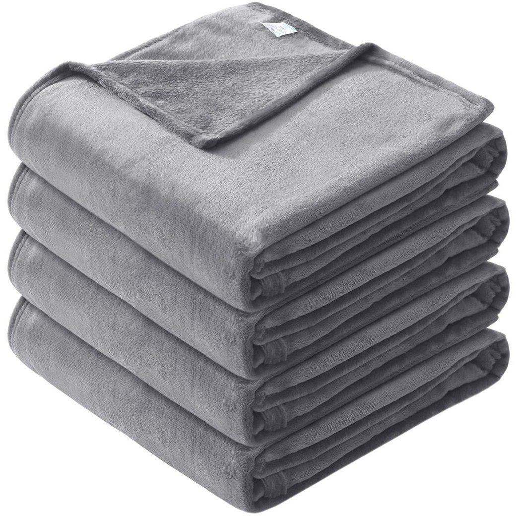 Microfiber Soft Fleece Blanket -Comfy for All Seasons Gray __label2:BOGO 30% OFF __stock:100 Bedding refund_fee:800