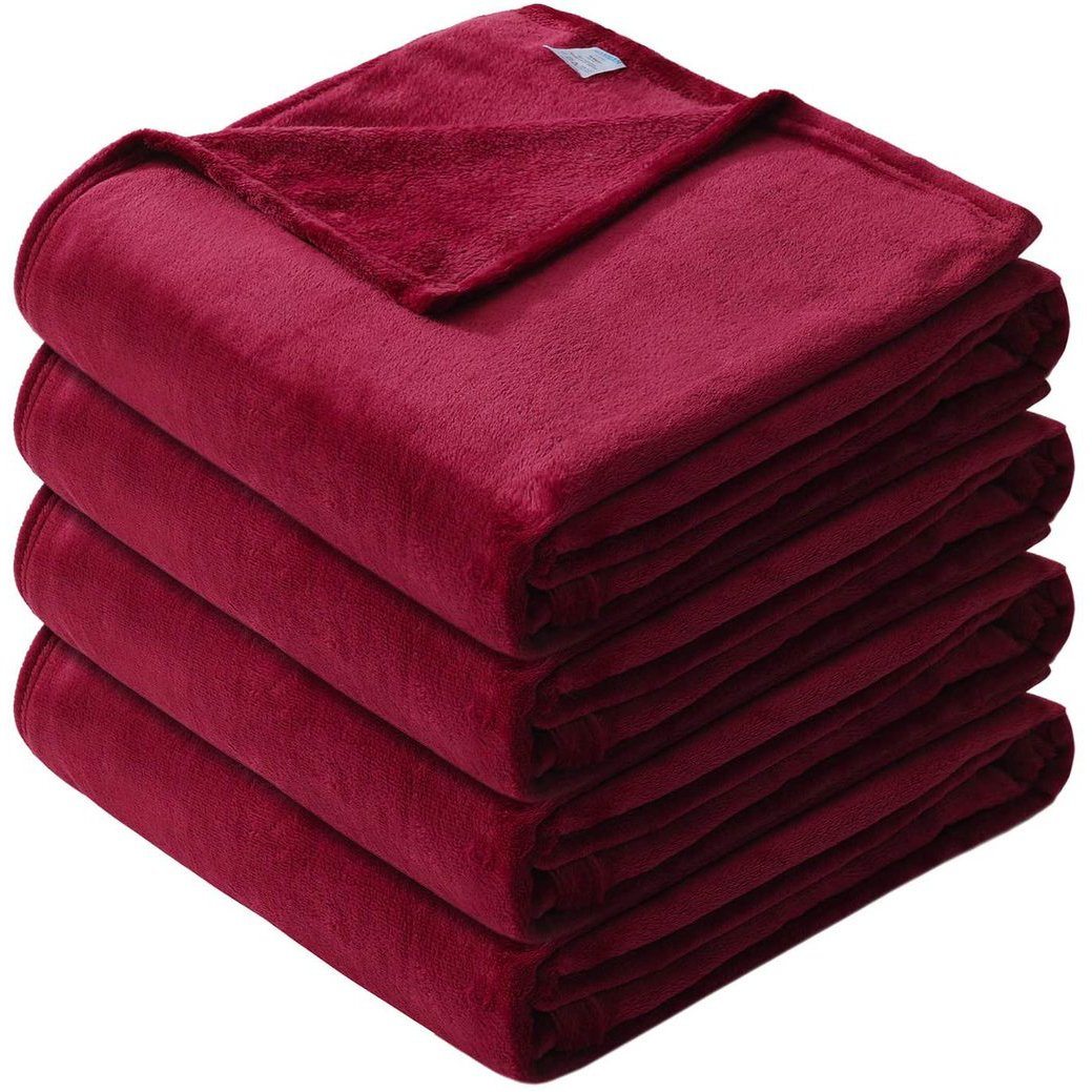 Microfiber Soft Fleece Blanket -Comfy for All Seasons Red __label2:BOGO 30% OFF __stock:100 Bedding refund_fee:800