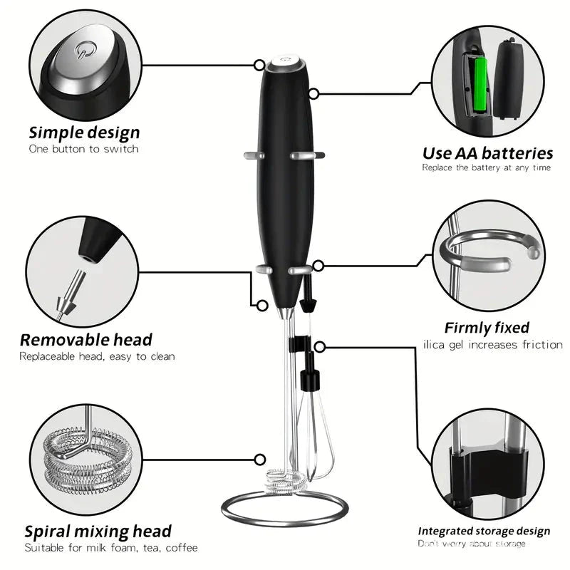 Milk Frother, Handheld Electric Mixer __stock:200 Kitchen & Dining refund_fee:800 show-color-swatches Warranty