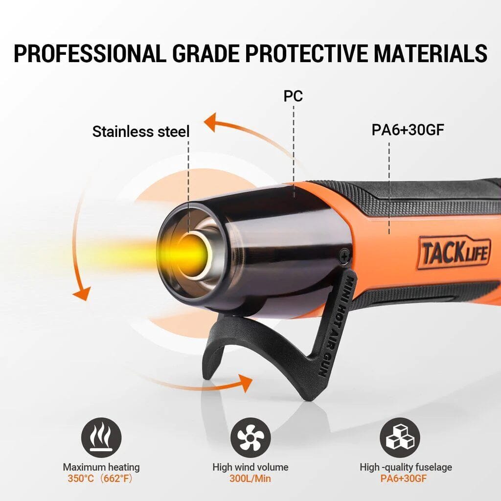 Mini Heat Gun 350W/662°F Hot Air Gun with 6.56Ft Long Cable __stock:800 Home Improvement refund_fee:800 Warranty