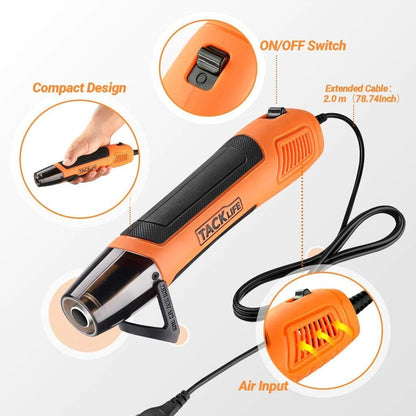 Mini Heat Gun 350W/662°F Hot Air Gun with 6.56Ft Long Cable __stock:800 Home Improvement refund_fee:800 Warranty