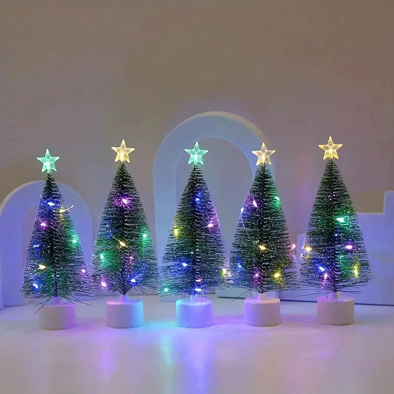 Mini Lighted Colorful Christmas Tree with LED Night Light Acrylic Artificial __stock:200 Holiday Decor & Apparel refund_fee:800 Warranty