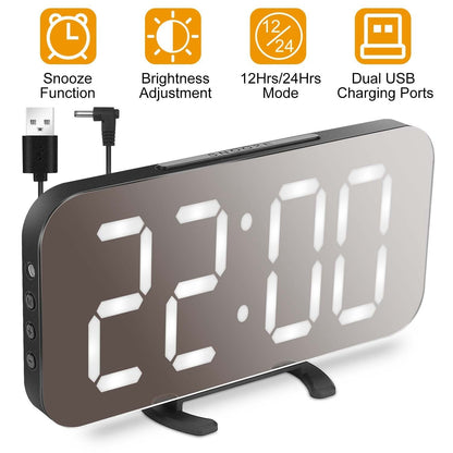 Mirror LED Electronic Alarm Clock Household Appliances Low stock refund_fee:1200