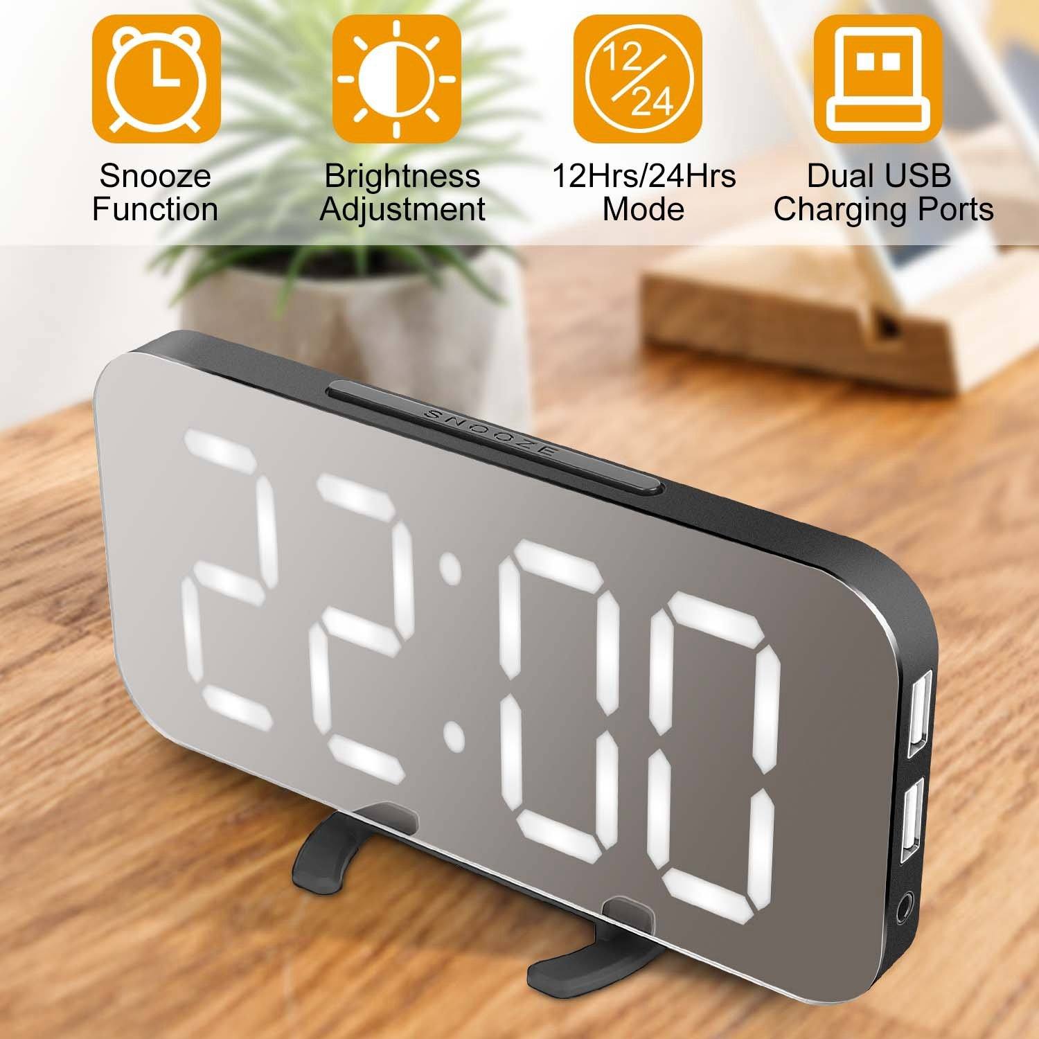 Mirror LED Electronic Alarm Clock Household Appliances Low stock refund_fee:1200