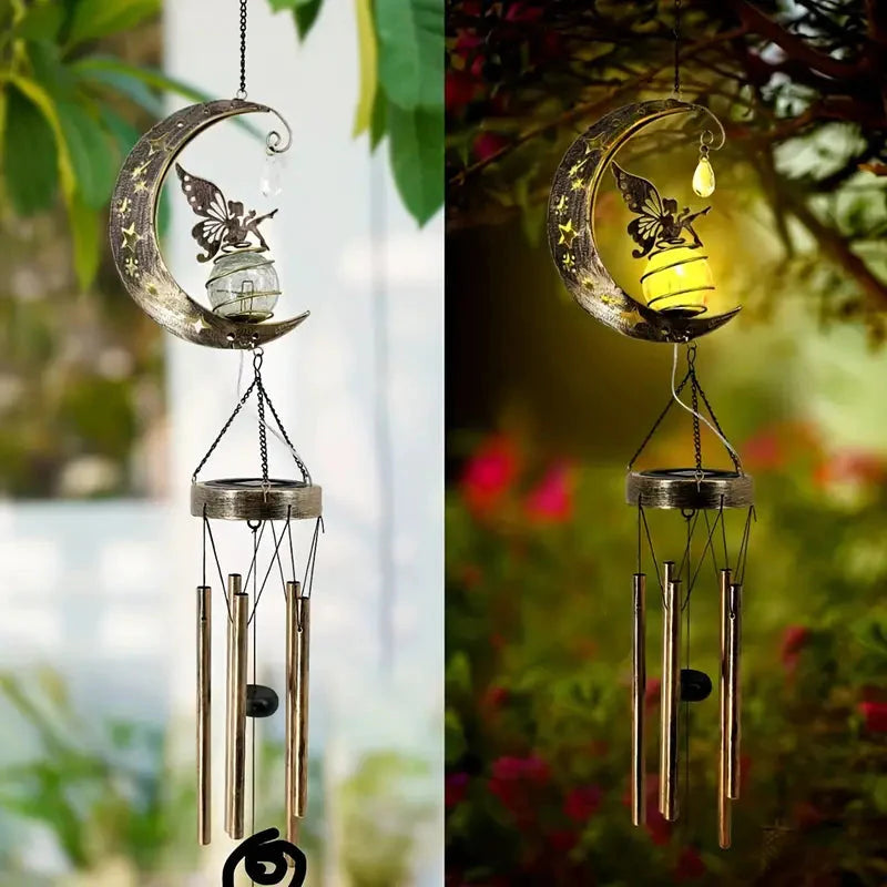 Moon Fairy Solar Wind Chimes Outdoor __stock:200 Garden & Patio refund_fee:1200