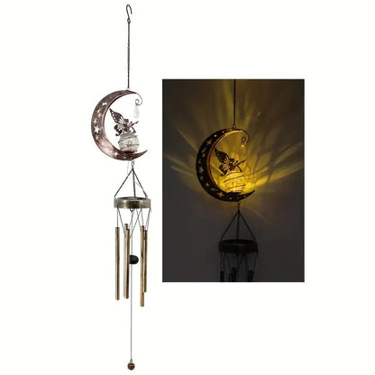 Moon Fairy Solar Wind Chimes Outdoor __stock:200 Garden & Patio refund_fee:1200