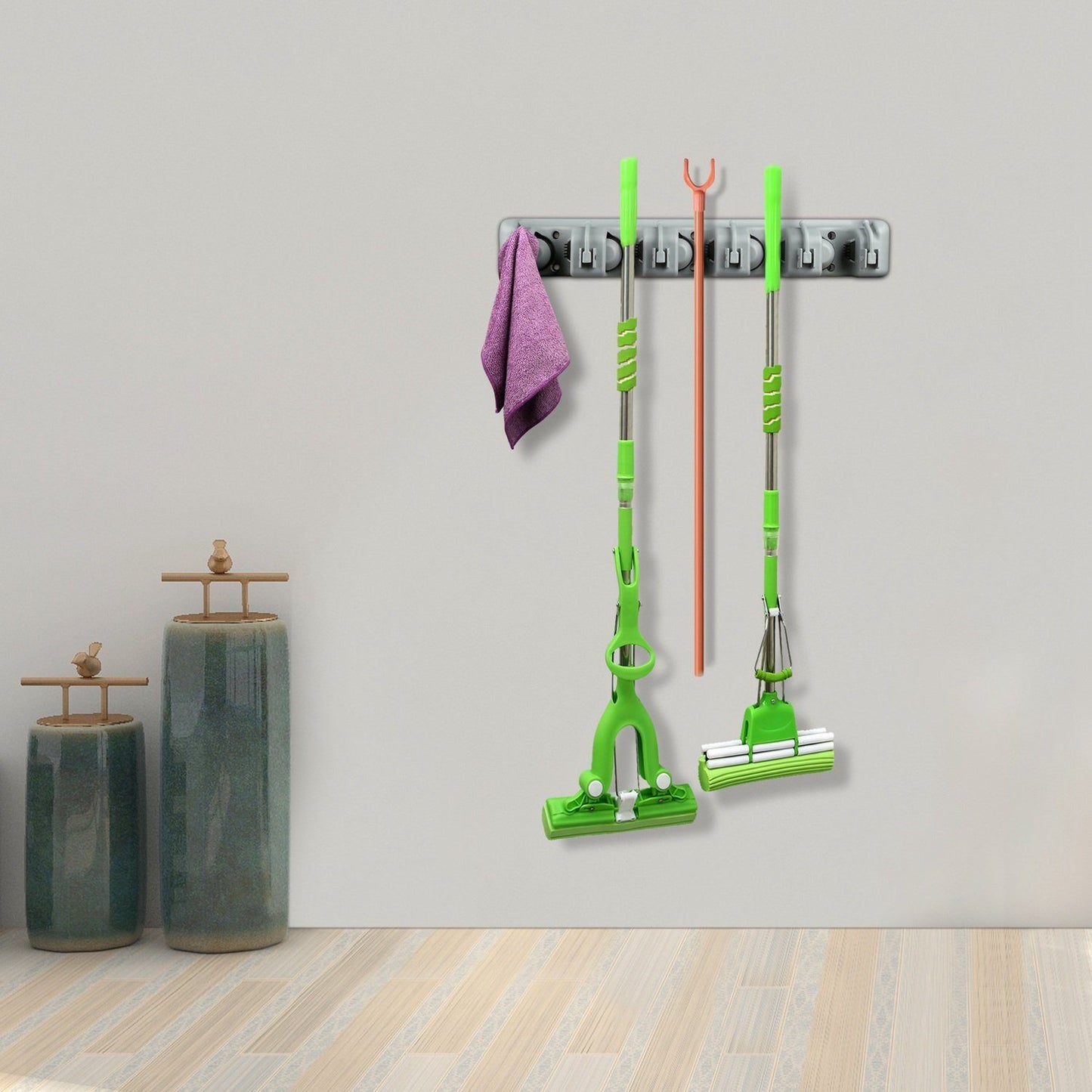 Mop Holder Wall Mount Hanger Organizer Storage Closet & Storage refund_fee:1200