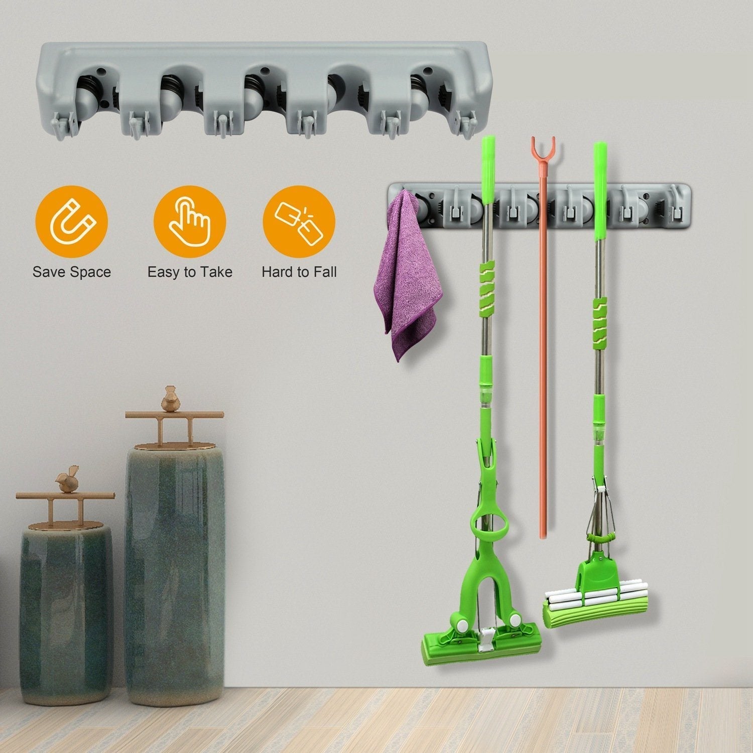 Mop Holder Wall Mount Hanger Organizer Storage Closet & Storage refund_fee:1200