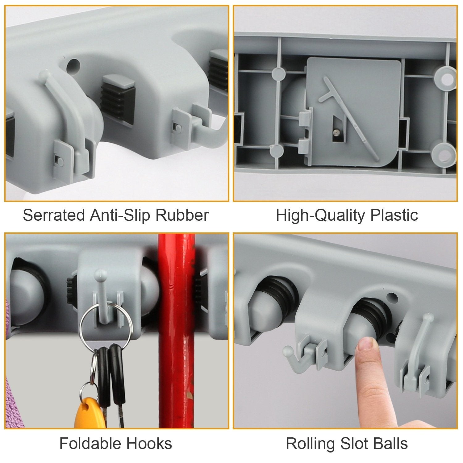 Mop Holder Wall Mount Hanger Organizer Storage Closet & Storage refund_fee:1200