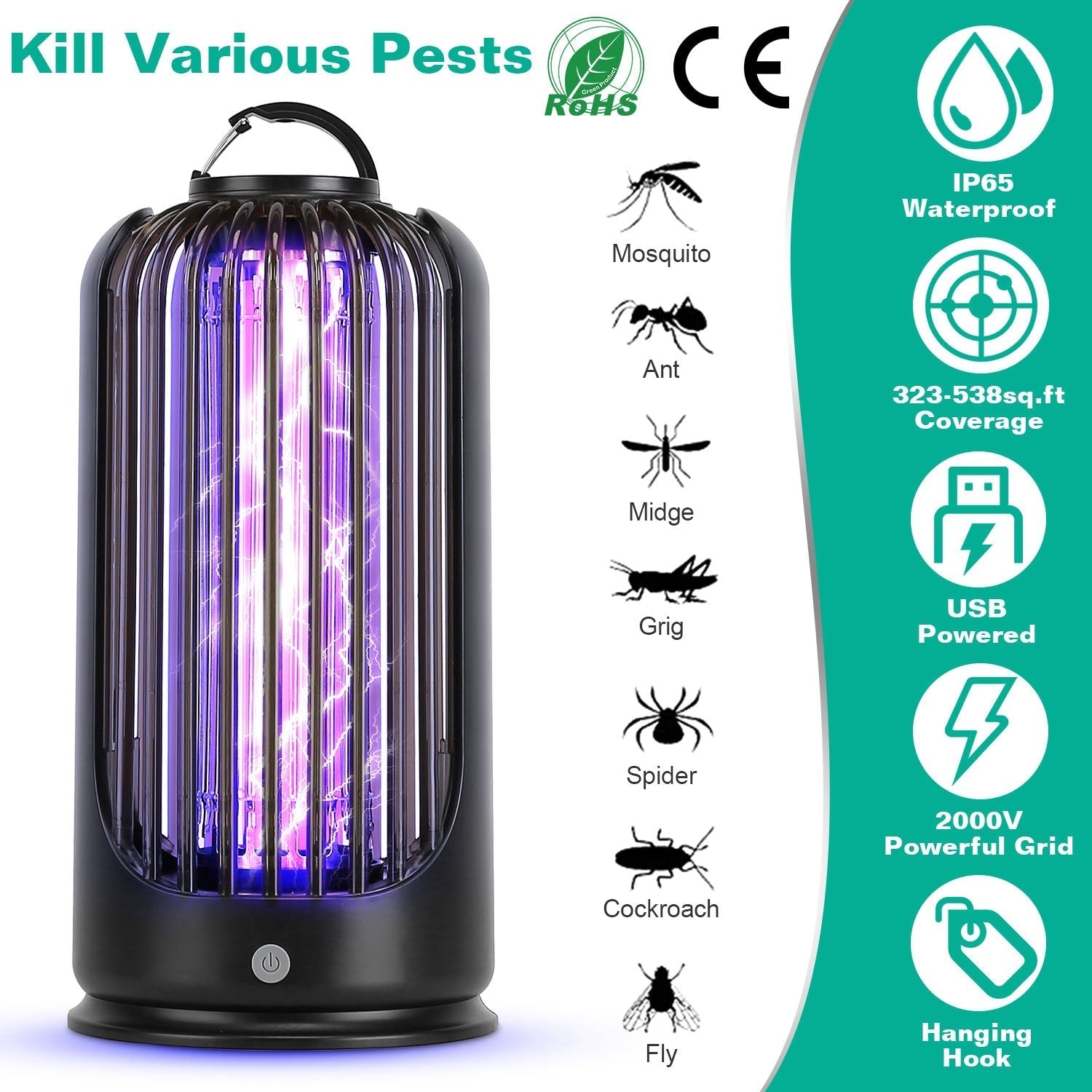 Mosquito Killer Lamp 2000V High Powered Pest Control __stock:50 Low stock Pest Control refund_fee:1200 Warranty