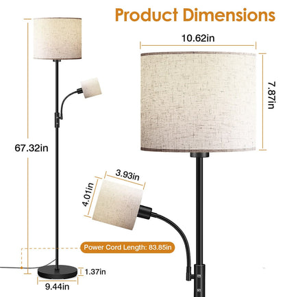 Mother Daughter Floor Lamp with Linen Shade __stock:50 Indoor Lighting refund_fee:2200 Warranty