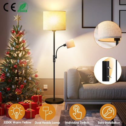 Mother Daughter Floor Lamp with Linen Shade __stock:50 Indoor Lighting refund_fee:2200 Warranty