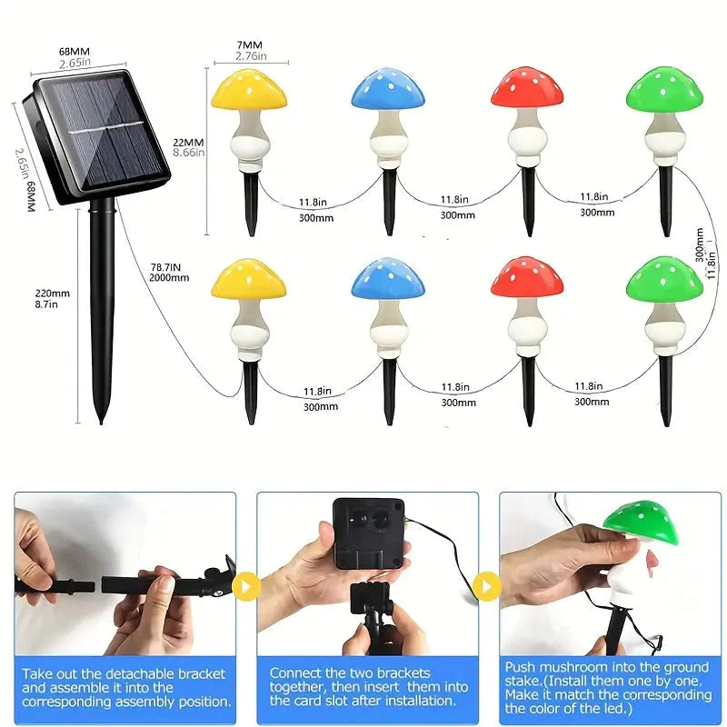 Multi-Color Changing LED Solar Mushroom Light __stock:200 Outdoor Lighting refund_fee:1200 Warranty