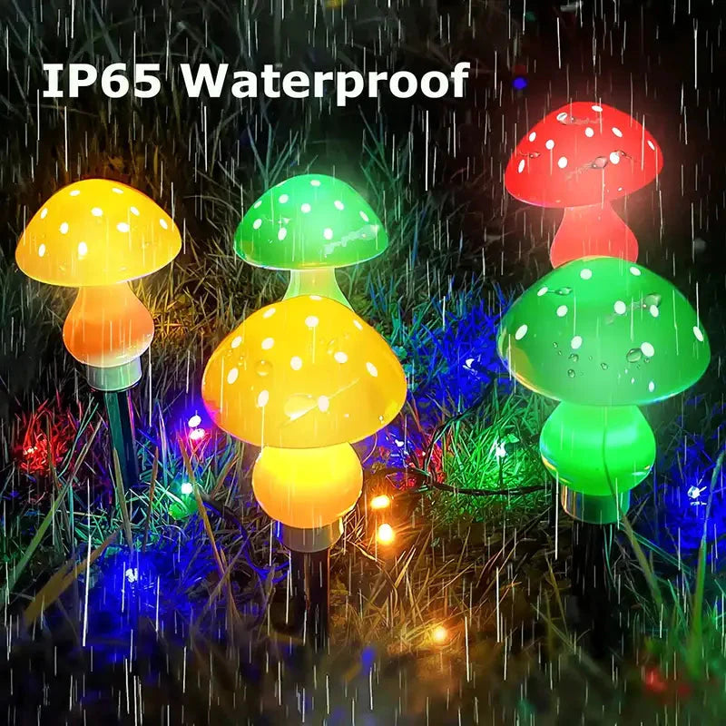 Multi-Color Changing LED Solar Mushroom Light __stock:200 Outdoor Lighting refund_fee:1200 Warranty