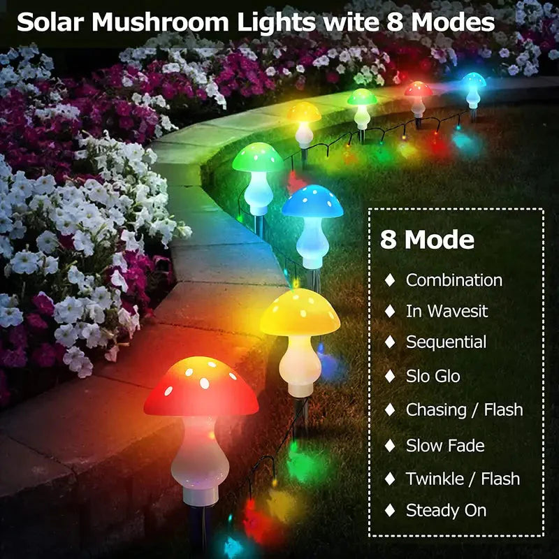 Multi-Color Changing LED Solar Mushroom Light __stock:200 Outdoor Lighting refund_fee:1200 Warranty