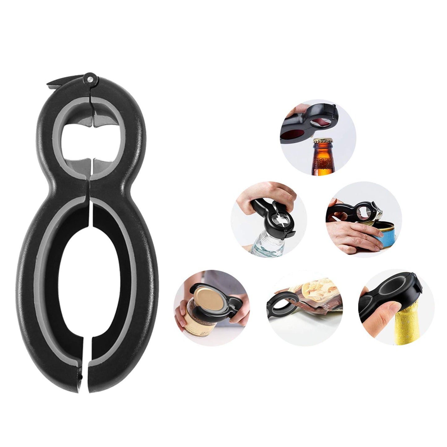 Multifunctional 6-In-1 Can Jar Opener Tool And Adjustable Bottle Opener Kitchen & Dining refund_fee:800