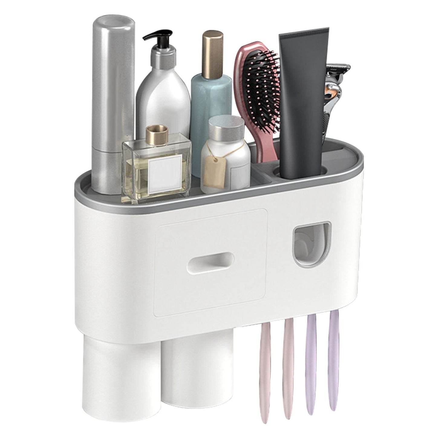 Multifunctional Wall Mount Toothbrush Holder Rack Organizer __stock:50 Bath refund_fee:1200